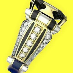 18KT YELLOW GOLD DIPPED ART DECO BLACK SAPPHIRE MEN'S WEDDING RING 8,11